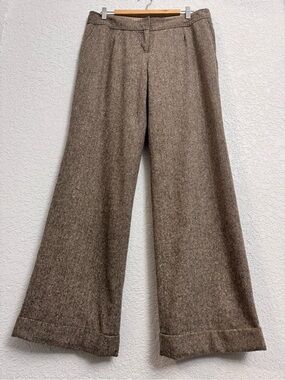 Chelsea & Theodore Beige and Brown Label Wool Trousers